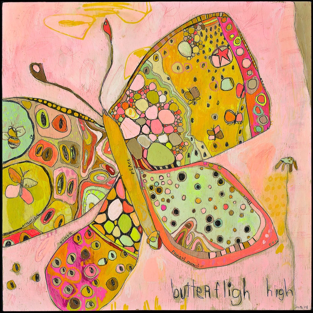 Jennifer Mercede abstract print 'Butterfly High'