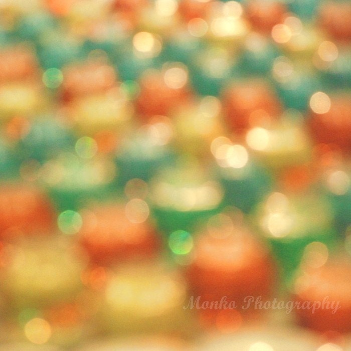 50% OFF SALE- Color Photograph, Carnival, Bokeh, Abstract Photography, Pink, Orange, Yellow, Green - 5x5 inch Print -Sometimes