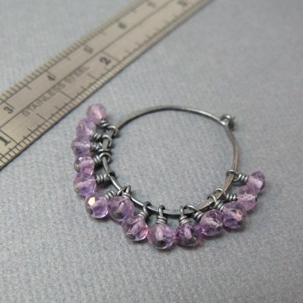 Amethyst sterling silver earrings, Wisteria Lane