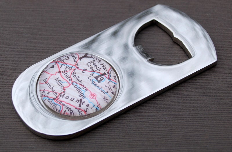 Penn State - State College Pennsylvania Bottle Opener - Vintage Map - Great Groomsmen Gift