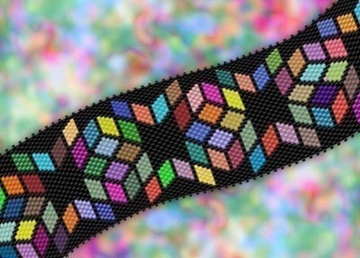 Delica Diamonds bracelet - Peyote / Brick Stitch graph INSTANT DOWNLOAD PDF