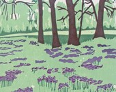 Sweet William, Editioned Woodblock Print, Landscape