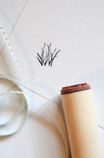 Grass Sprigs Rubber Stamp