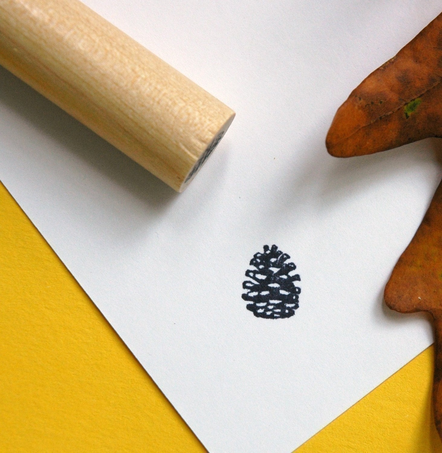 Pinecone Rubber Stamp