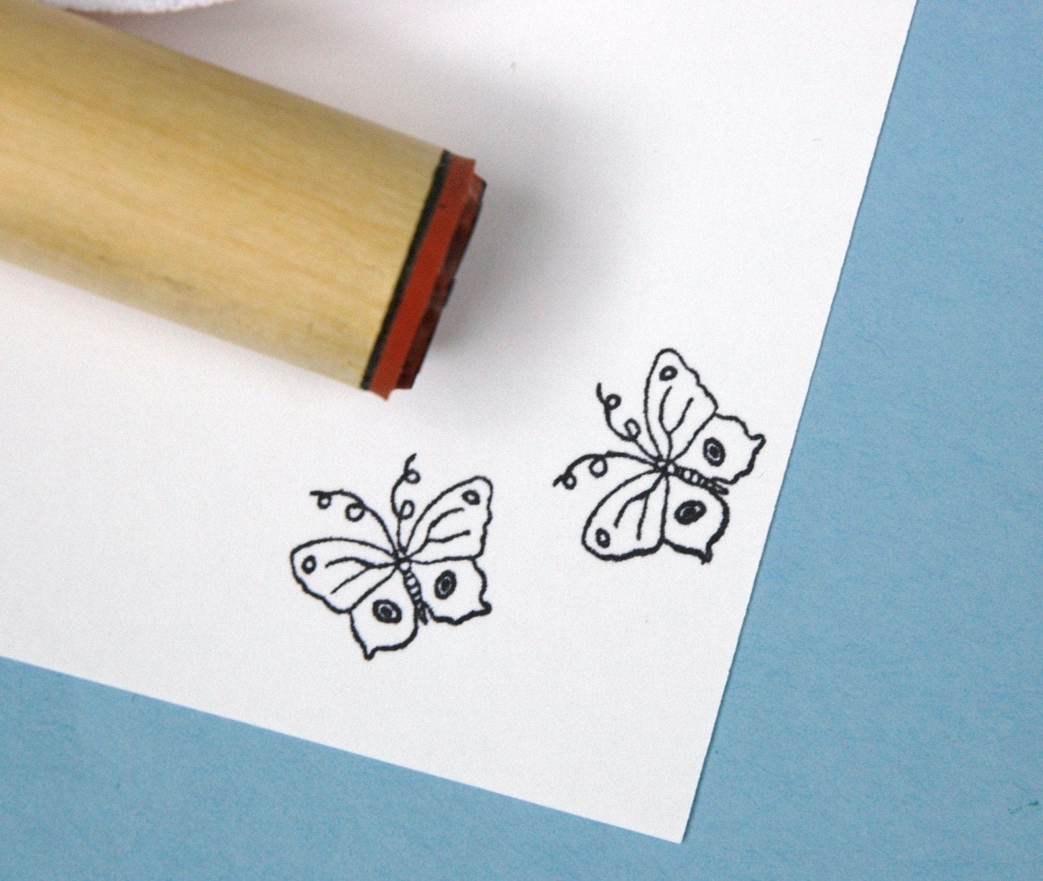 Wire Butterfly  Rubber Stamp