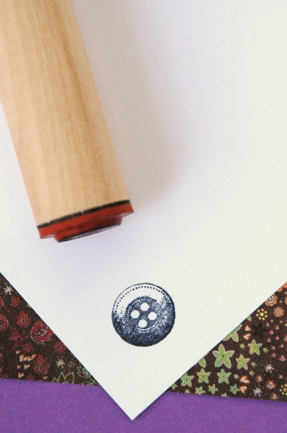 Button Rubber Stamp