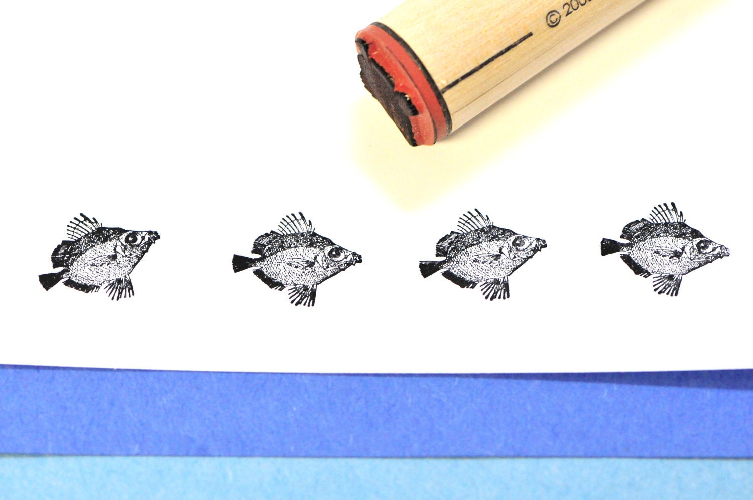 Fancy Fins Fish Rubber Stamp