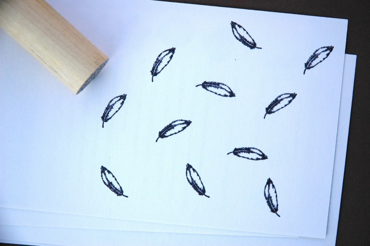 Open Feather Rubber Stamp