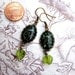 enchanted forest VINTAGE GLASS leafy green earrings