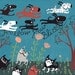 Whimsical Cat and Dog Art Print - FoLLow YouR BliSS - Fun Turquoise Teal Blue Green Brown Inspirational Kids Nursery Wall Decor