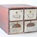 Vintage File Drawer Set, labeled A, B, C, D