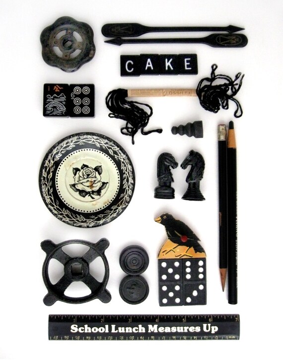 Parts and Pieces no 9 (black) - INSTANT COLLECTION - Curated Found Objects