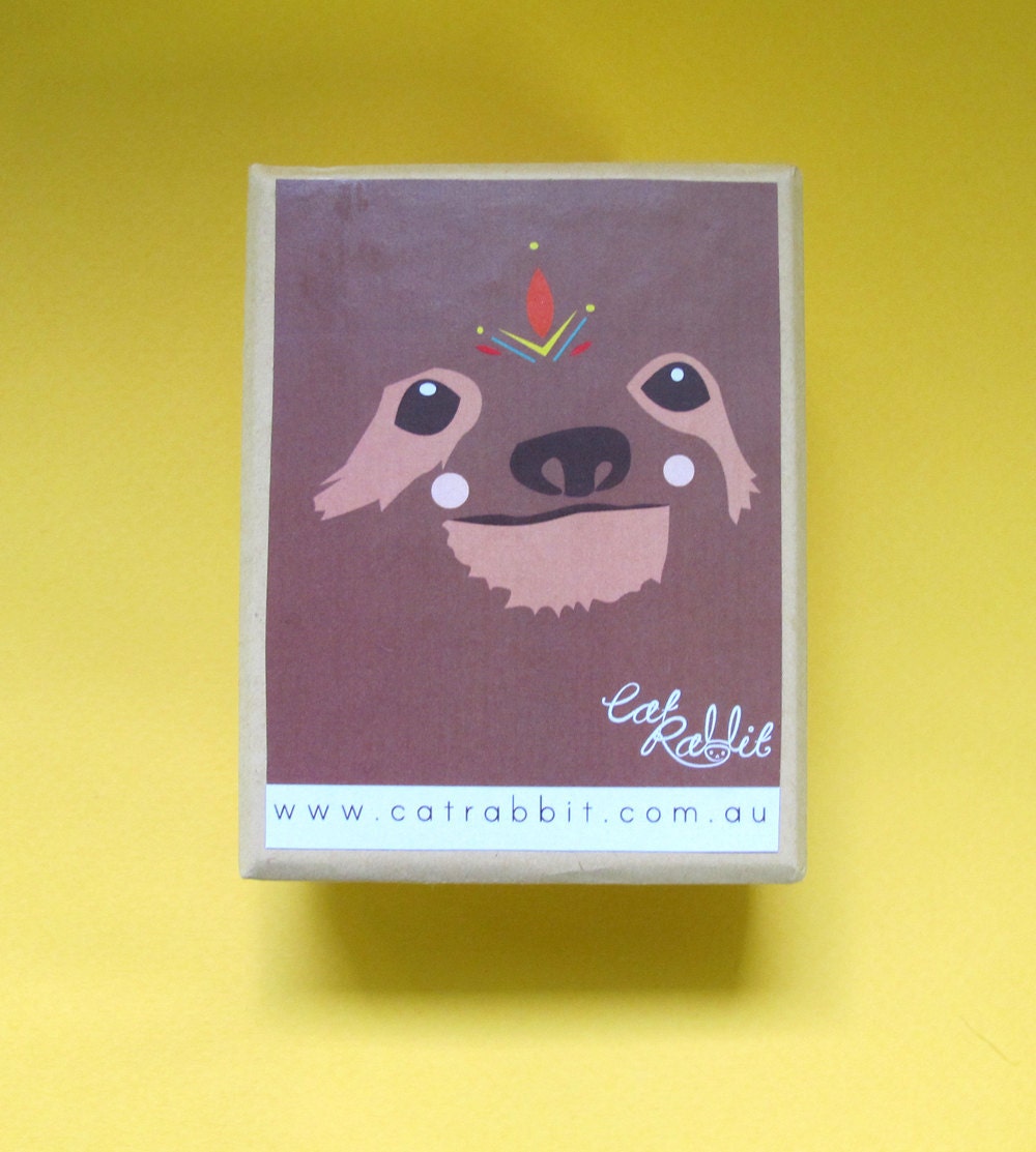 Embroidered Sloth Chain Brooch