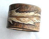 Flight of the Eagle - Hand Carved Leather Wristband - aosLeather