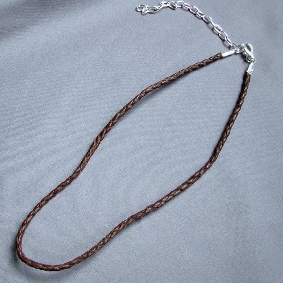 Round Braid Leather Necklace Cord - Brown - Add to Pendant or Purchase Alone