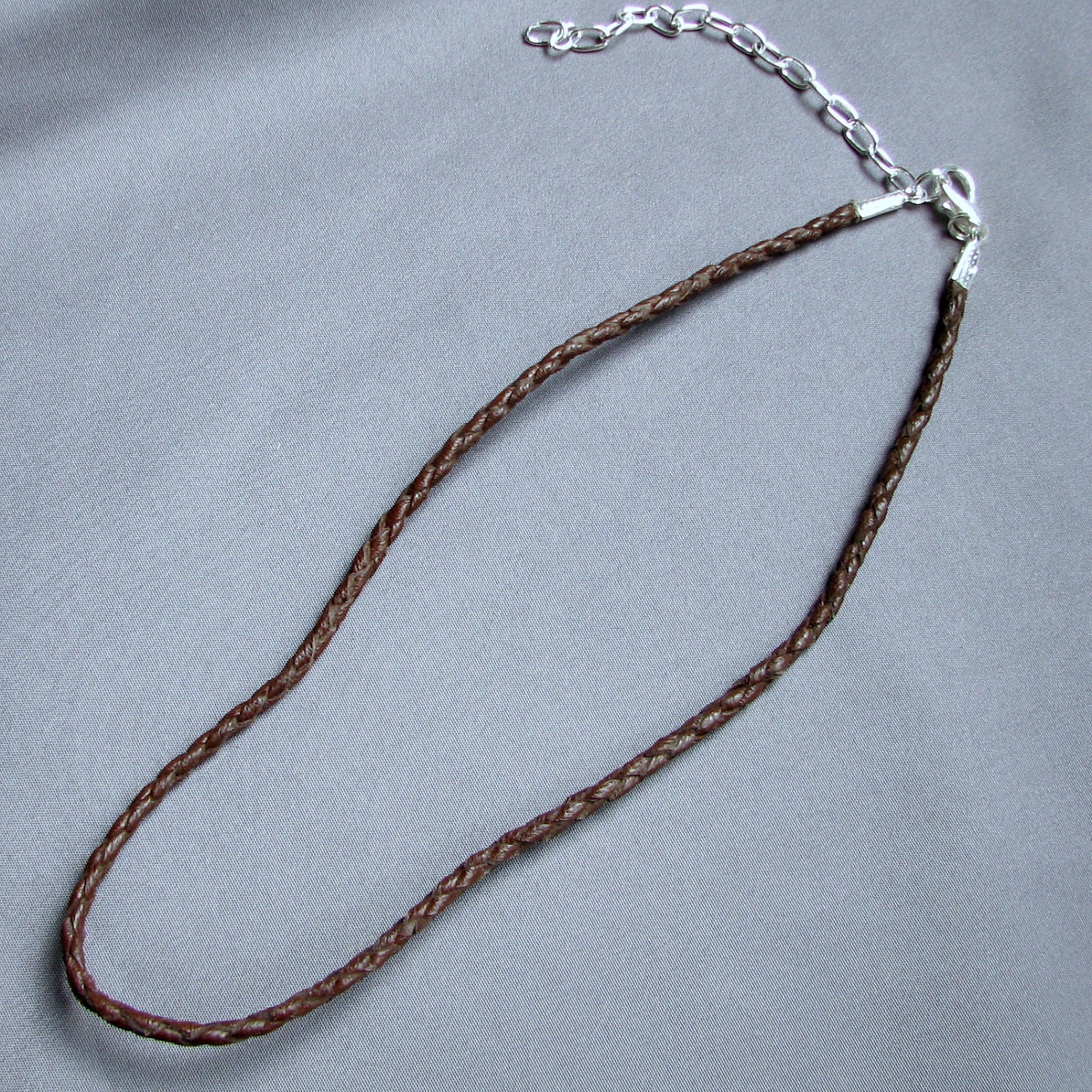 Round Braid Leather Necklace Cord - Brown - Add to Pendant or Purchase Alone