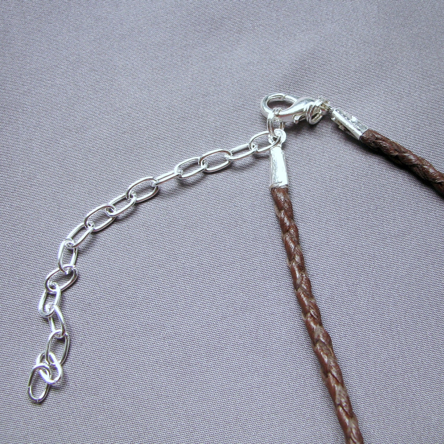 Round Braid Leather Necklace Cord - Brown - Add to Pendant or Purchase Alone
