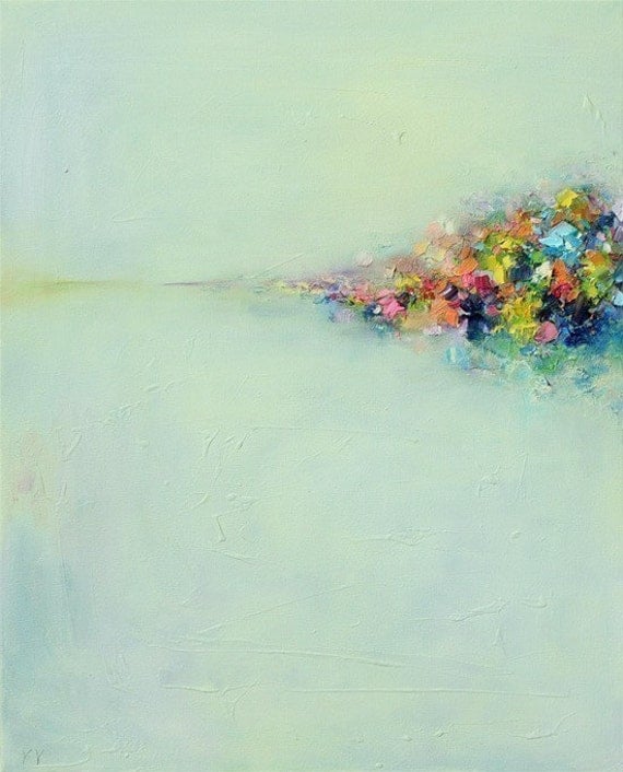 Art Giclee PRINT 9x11 printed on 11x14 paper-Abstract Landscape 3- wall decor