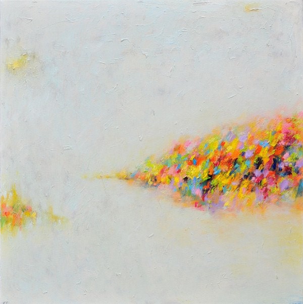 art print-Autumn Landscape Giclee Print 12x12- abstract oil painting- wall decor- wall art