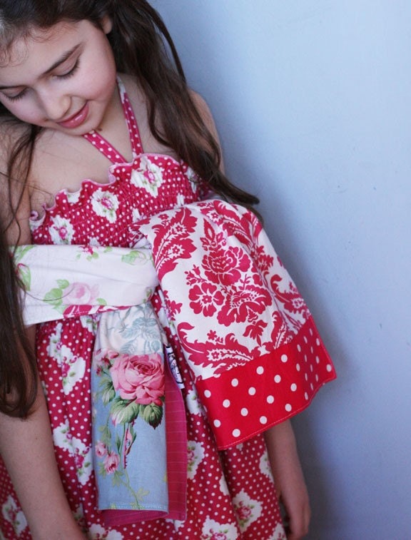 FAB  shabby chic cottage patchwork fabric scarf shawl