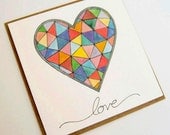 Kaleidoscope Heart Note Card
