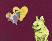 french bulldog with hearts // apple & berry