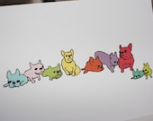 rainbow henris 4 x 5 note card set of 5