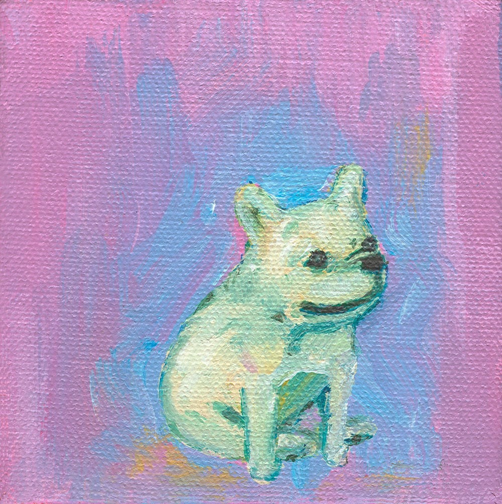henri waiting- 4 x 4 mini print