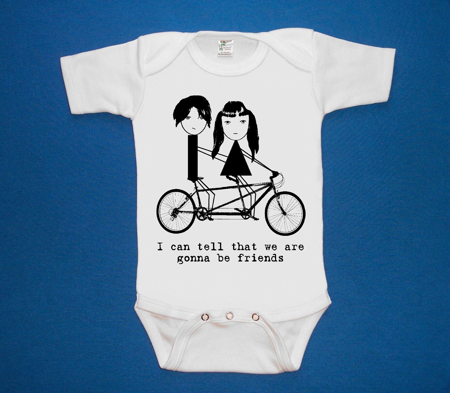 Jack and Meg I can tell that we are gonna be Friends baby bodysuit one piece creeper silkscreen screenprint Choose Size