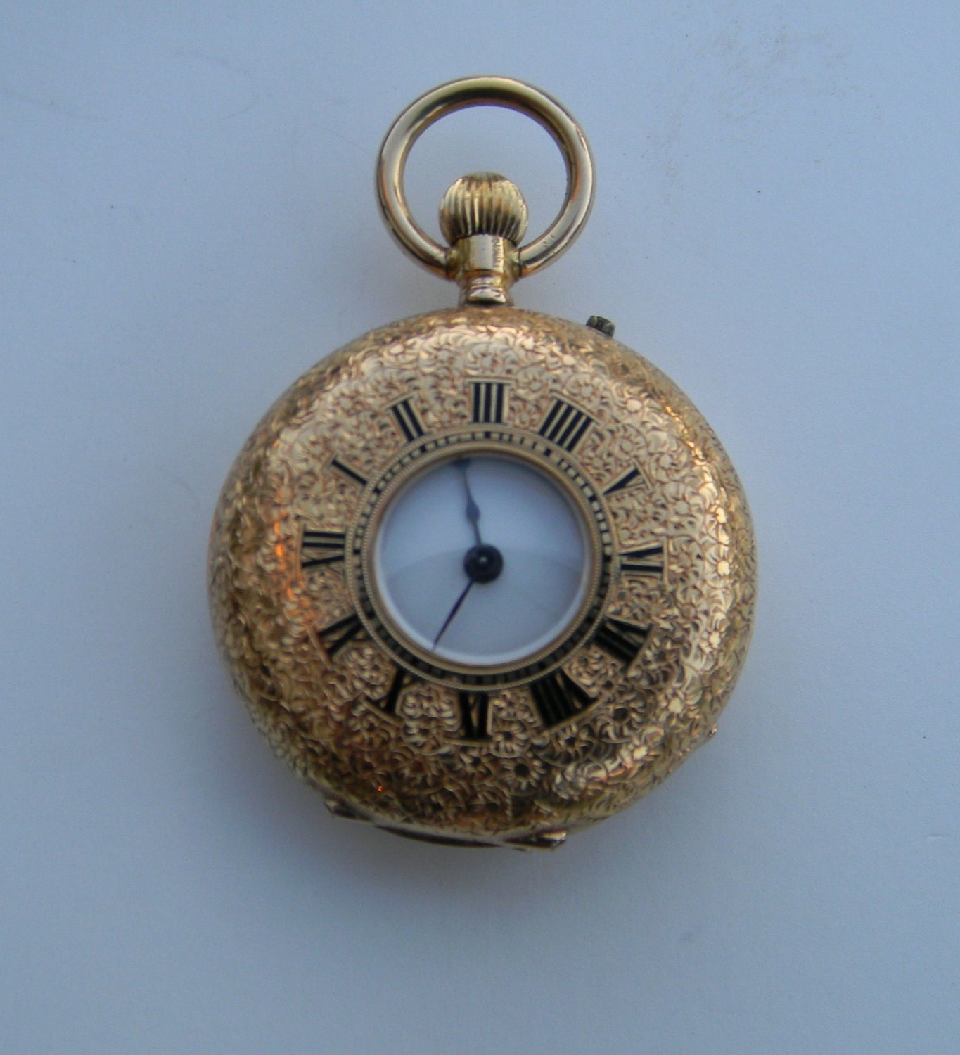 Vintage 18K gold ladies pocket watch dated 1896- Vacheron in original box - Half Hunter