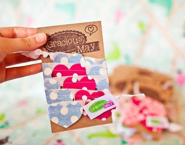 TWO (2) Gracious May Valentine Heart Buntings