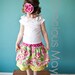 Gracious May Girls Garden Party Skirt - Tumble Rose Aqua Teal Blue Fuchsia Dots Photography Birthday Party
