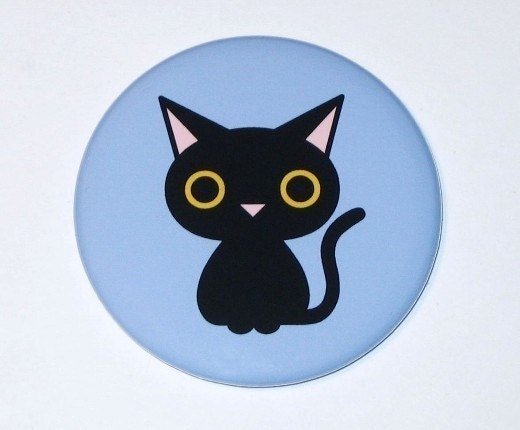 Black Cat - Pocket Mirror