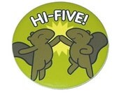 Squirrel Hi Five - Large Magnet (2.25 inch)