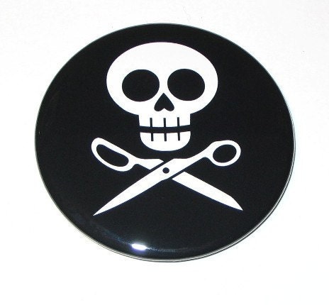 Skull n Scissors Large Magnet (2.25 inch)