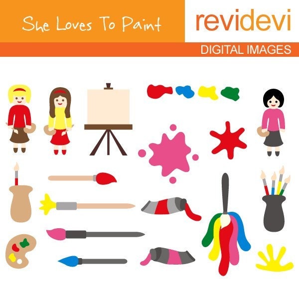 Cliparts She Loves To Paint 07065