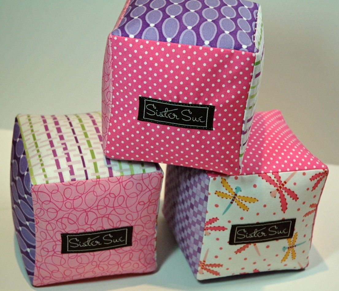 Dragonflies for Girls Cloth Play Blocks (Set of 3)