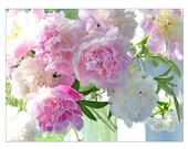 Peony Photograph, Flower Bouquet Still Life,  Floral Art Print, Peony Wall Decor, Flower Home Decor