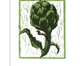 Artichoke Reproduction Block Print