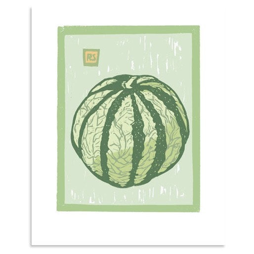 French Melon reproduction block print