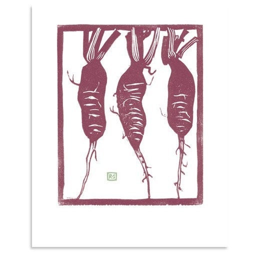 Japanese Radish block print reproduction