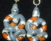 Spring Time Snakes Gray Banded Kingsnake Jewelry  Earrings and Pendant Set