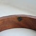Vintage 1970s Geometric Patina Wood Bangle Bracelet