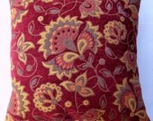 Brick Red Throw Pillow Cover - Red Brown and Rust Cushion Cover - 18 x 18