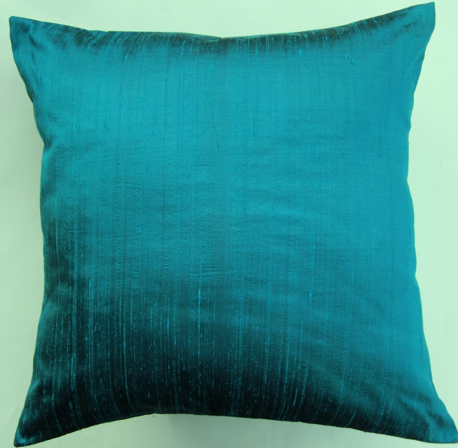 Turquoise Pillow Cover -- Turquoise Throw Pillow Cover -- Aquamarine Silk Cushion Cover -- 16 x 16