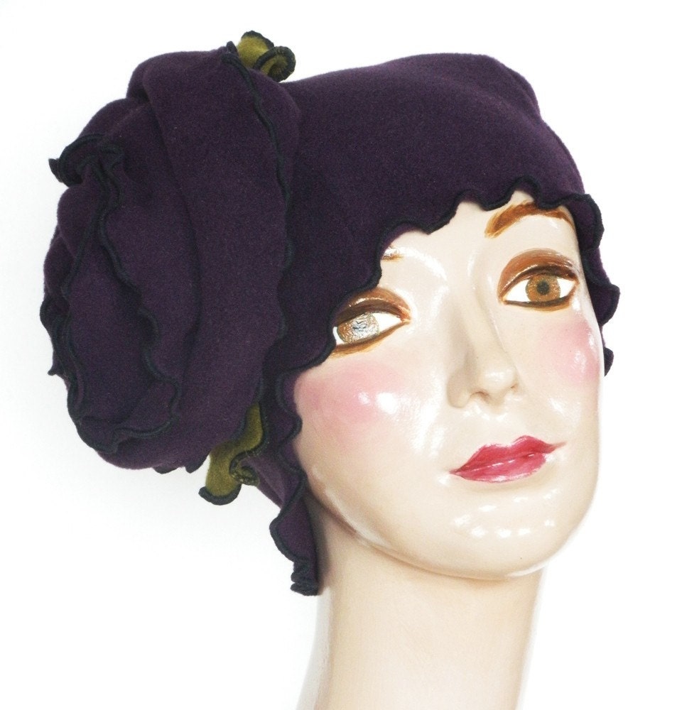 Purple rose Valentine's Fascinator Hat  - Polar Fleece