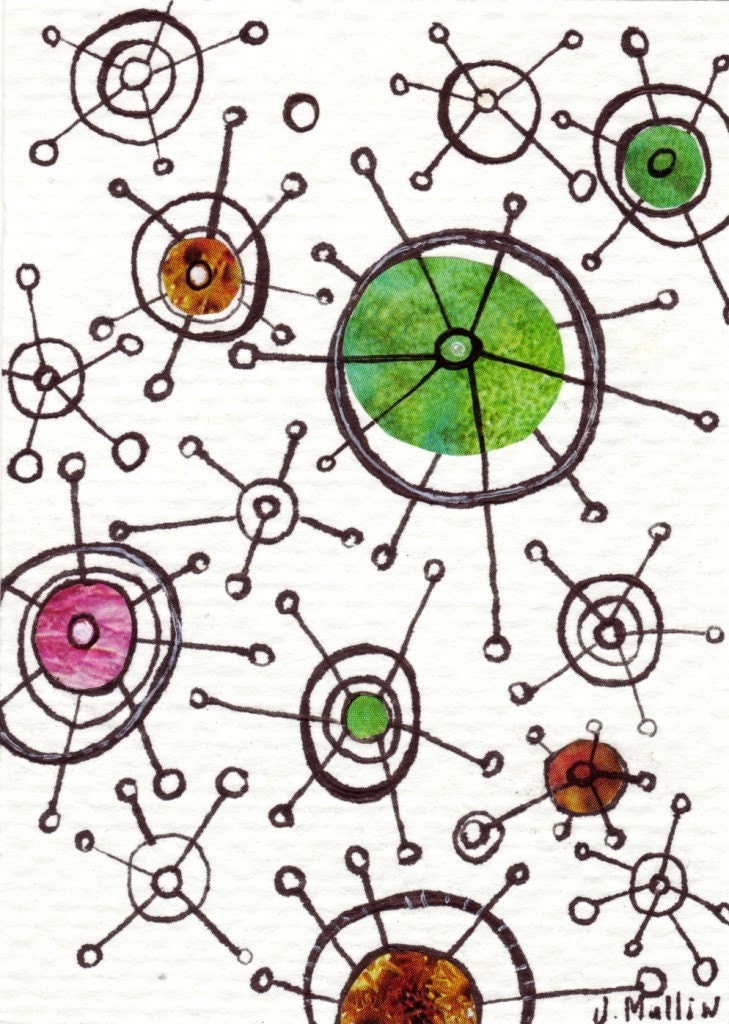SALE -  Original Mixed Media ACEO - Orbitals - JenniferJohansson