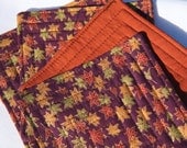 Oak Leaves 2 sided Quilted Coasters Set of 4