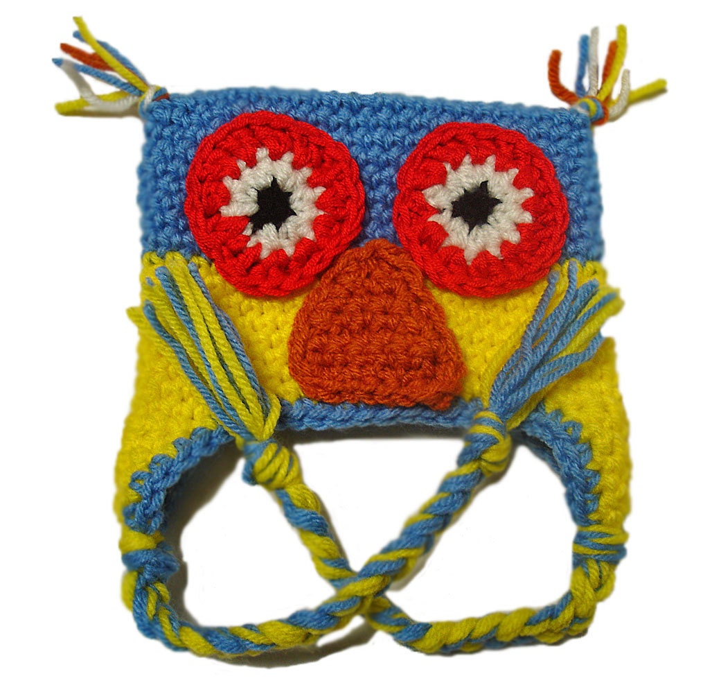 Crochet baby hat, Crochet baby owl hat,  Ready to ship