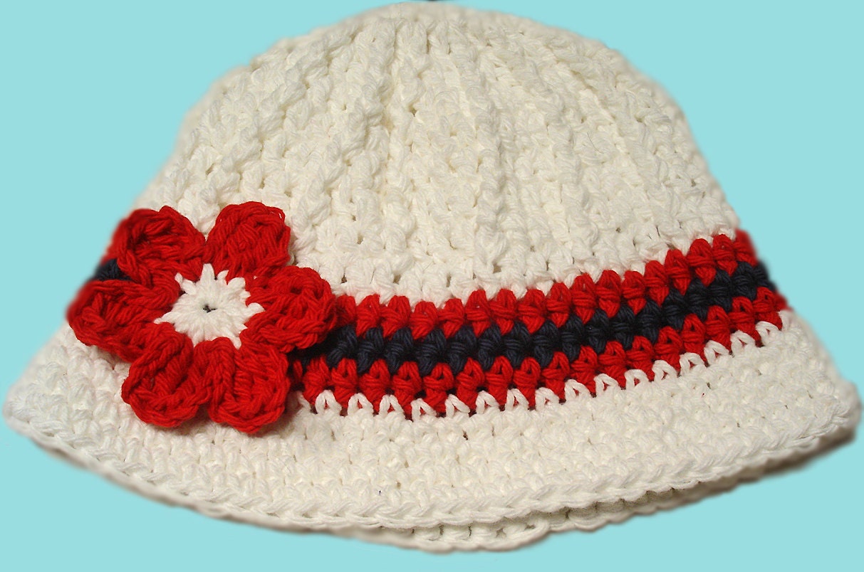 Patriotic Sun hat,  Baby crochet hat, crochet hat